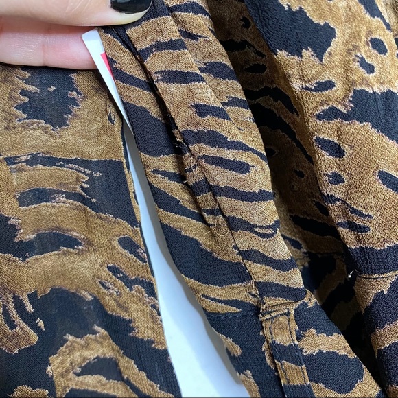 NEW Ganni Tiger Printed Georgette Mini Dress - Picture 11 of 12